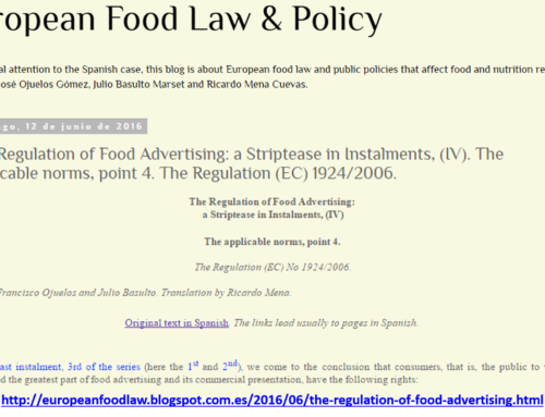 The Regulation of Food Advertising: a Striptease in Instalments, (IV). The applicable norms, point 4. The Regulation (EC) 1924/2006.