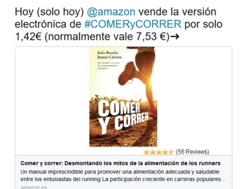 Hoy Amazon vende la versión electrónica de #COMERyCORRER por solo 1,42€