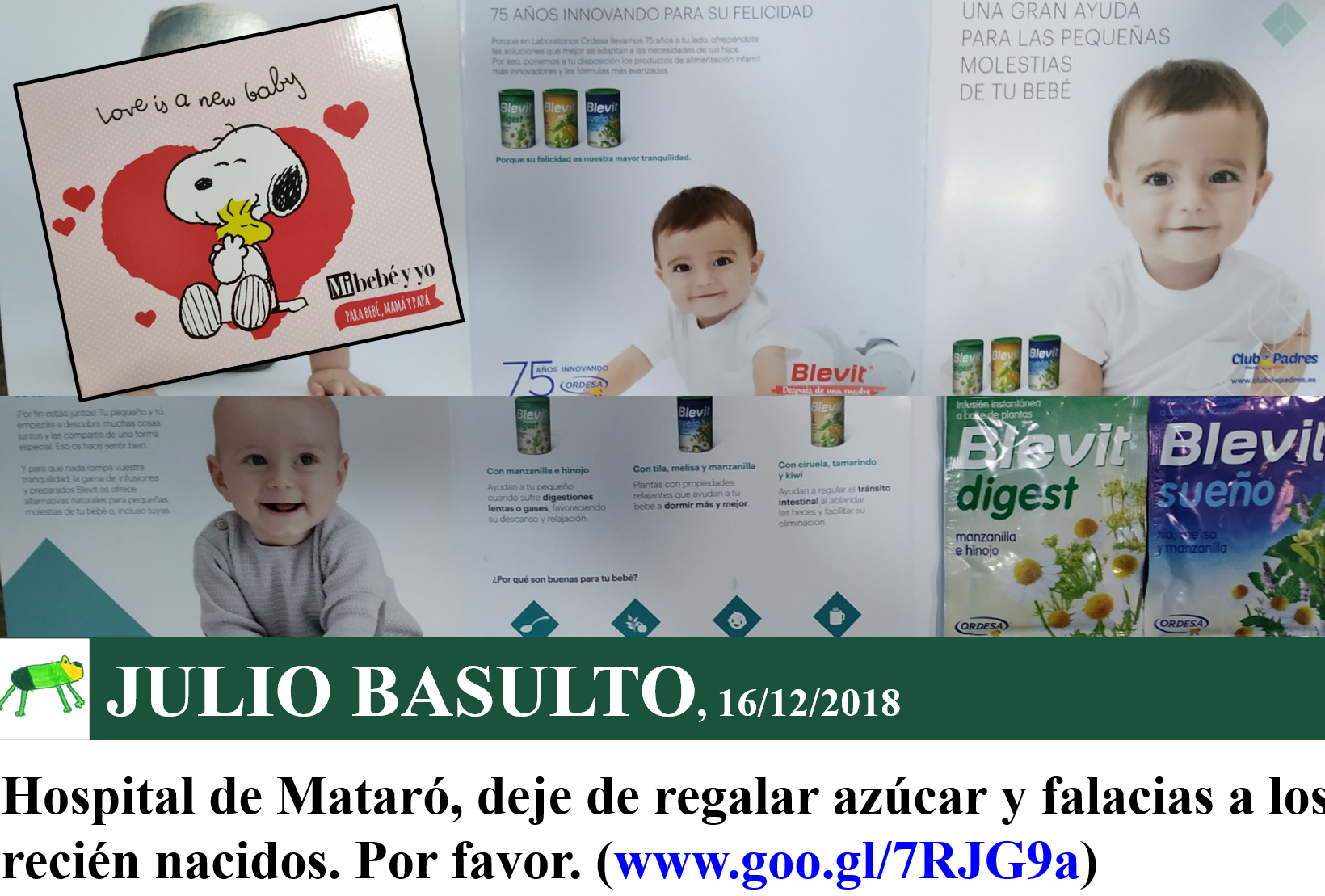 Hospital de Mataró, deje de regalar azúcar y falacias a los recién
