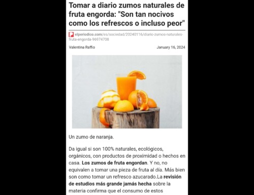 «Tomar a diario zumos naturales de fruta engorda» (Valentina Raffio en El Periódico, con declaraciones mías)